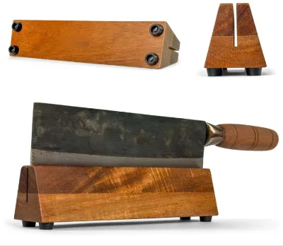 Wood Kitchen Cleaver Stand 8.3 Inch Wooden Cleaver Knife Storage Block
