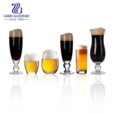 Promotional Custom Logo Wheat Beer Glasses Cheap Beer Tasting Glasses Clear Pilsner Beer Glass Wine Glass Goblet Flute