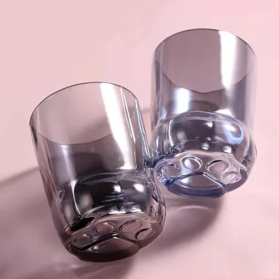 Frosted Cute Cat Claw Cup Cat Paw Shape Glass Tea Cups Handmade Water Cup Coffee Mug Glassware
