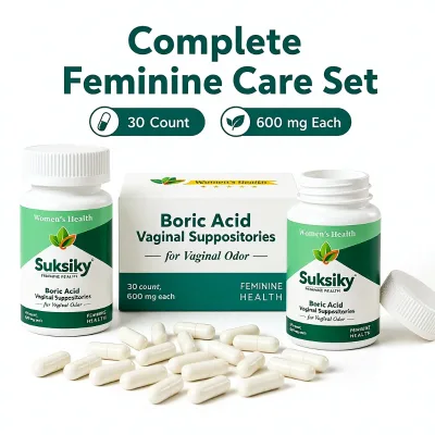 OEM Private Label Boric Acid Vaginal Suppositories 600mg Feminine Care Capsules for Odor and pH Balance Support