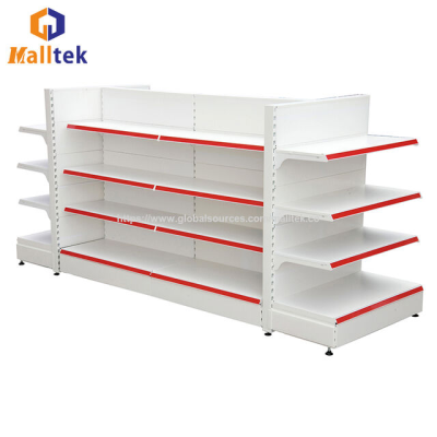 Popular Plain Back Panel Store Shelf Supermarket Gondola For Sale