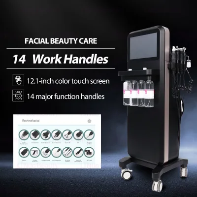 14 in 1 Microdermabrasion Machine Face Rejuvenation Wrinkle Removal Lifting Acne Treatment Anti-Aging Spa Machine Salon Use