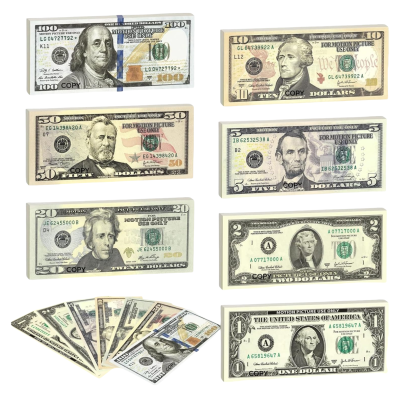 High Quality 100 Pieces Pack Euro and US Dollar Props Money for Weddings Movies Theater Performances