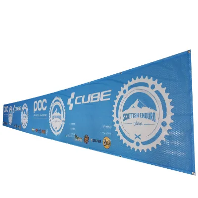 Polyester Flying Flag Flex Fabric Mesh Cloth Banner Stage Backdrop Printing Fire Retardant Banners Advertising Flags Outdoor