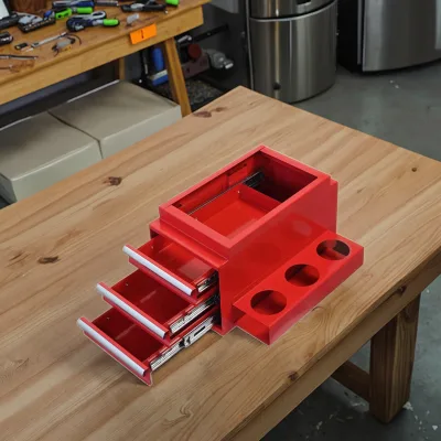 Small Toolbox, Compact Lockable Steel Tool Case, Waterproof Mini Storage Box for Electrician Portable Tool Arrangement