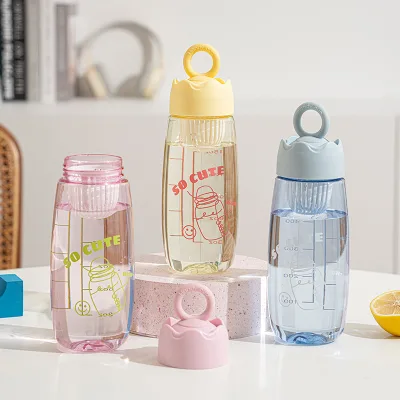 Large-capacity Fitness Bottle for Men Women Heat-resistant Portable PC Straw Type Filter Mesh Graduated Markingsperfect for