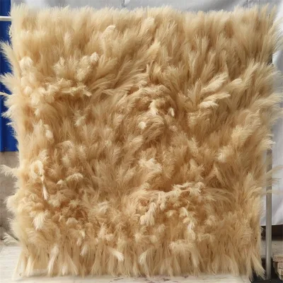 A-566 Wedding Artificial Pampas Wall 5D Roll up Flower Wall Silk Pampas Grass Flower Wall