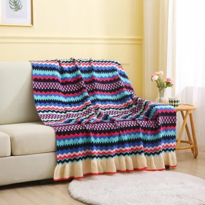 High Quality Nordic Retro Living Room Office Nap Air Conditioning Blanket Sofa Cover Blanket Travel Blanket