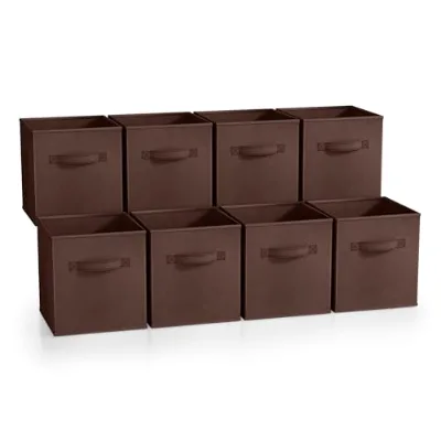 Nonwoven Polypropylene 11-Inch Foldable Storage Cubes Handle-10-20L Capacity for Pantry Toy Box Clothes Organization