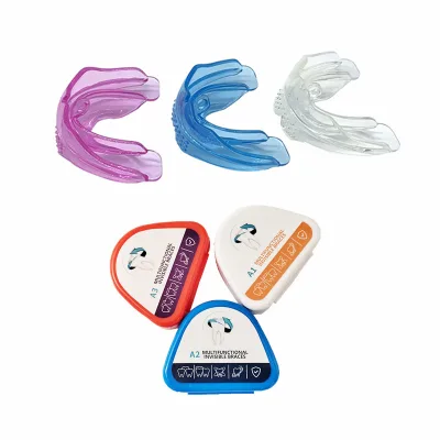 High Quality Custom Logo Soft Tattoo PP Plastic Food Safe Braces Box Packaging Dental Braces 3-Stage Teeth Aligner Correction