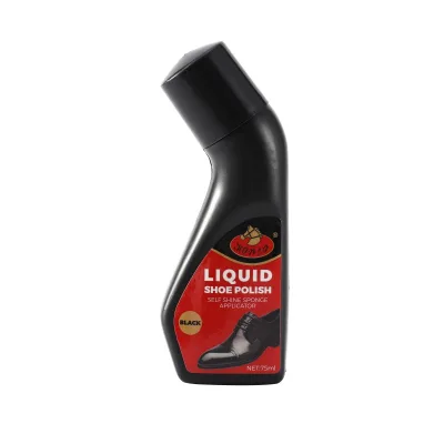 High Quality 75 ml Plastic Bottle Liquid Shoe Polish Top Gloss Shiny Black Brown Neutral Colorless Factory Supply at Good Price