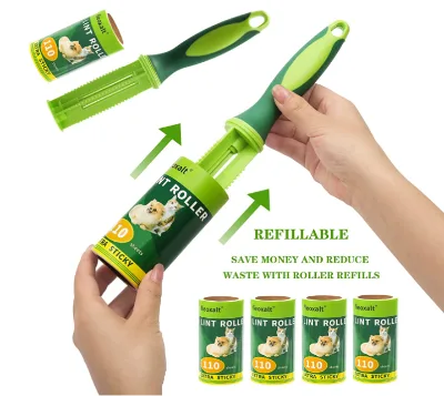 Lint Rollers for Pet Hair Soft TPR Handles 110 Sheets Spiral Rolls extra Sticky Pet Hair Remover Refills