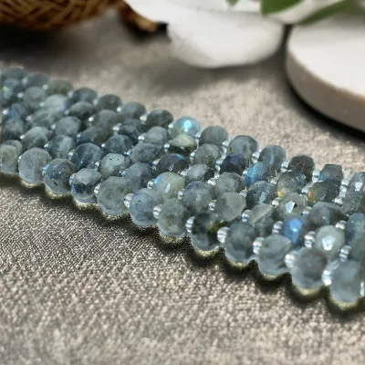 Wholesale Grey 8*6mm Faceted Labradorite Beads Natural Gemstones for DIY Jewelry Making