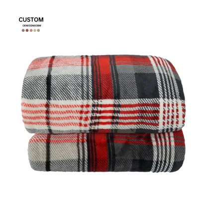 Ultra Soft Reversible Double Sherpa Sided Blanket, Buffalo Plaid Throw Blanket Fluffy Thick Warm Plush Fuzzy Blanket
