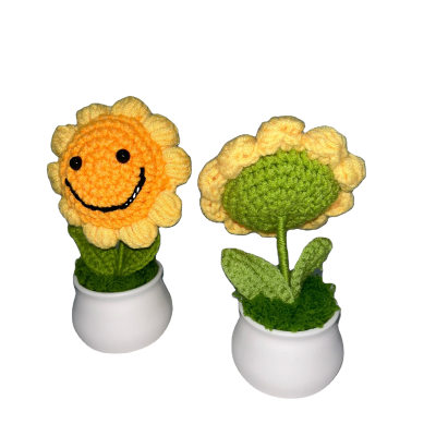 Handmade Crochet Knit Flower Decorative Crochet Sunflower