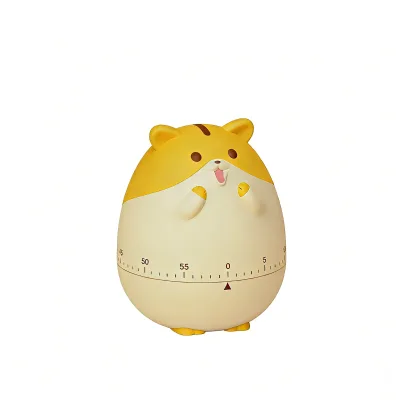 Silicone Hamster Mechanical Timer Reminder With Cartoon Cute Design for Office Home Kitchen Children Use