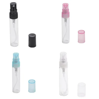 1 PCS Mini Cute Glass 5ml Perfume Refillable Bottles With Spray Empty Parfum Case With Colorful for Travel 7.9*1.4cm