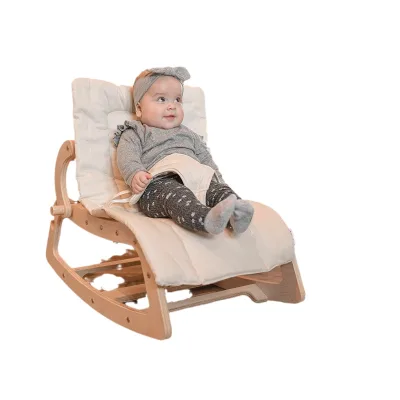 Solid Wood Baby Rocking Chair Newborn Recliner Household Artifact for Coaxing Kid's Textile Bedding Stocked Wooden Packing