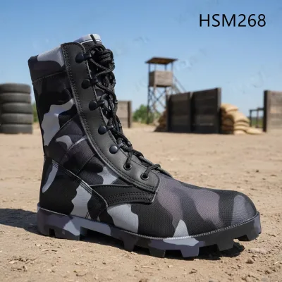 YWX,Hot Selling Versatile Blue Camouflage Hunting Boots in Forest Easy Hidden Anti-Friction Rubber Outsole Jungle Boots HSM268