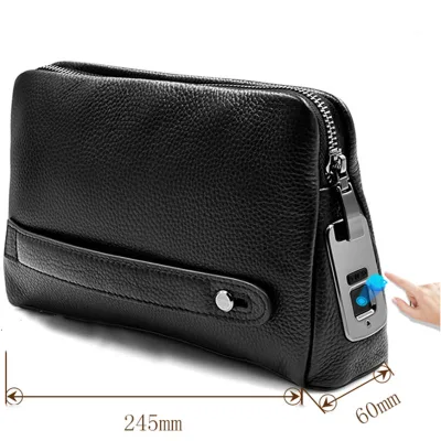 Anti Theft Fingerprint Lock Man Clutch Bio Lock Man Bag Business Handbag Bio Lock Man Bag