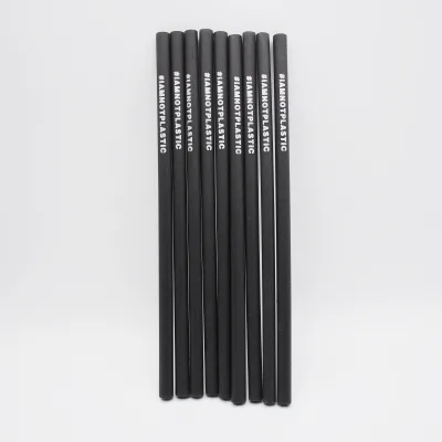 100% Plant-Based PHA Drinking Straw Home Compostable 5mm Diameter 100mm Length Black Plastic Free