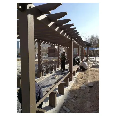 Heavy Duty Freestanding Gazebo WPC Pergola Rustproof & Fade Resistant  for Backyard Luxury WPC Pergola