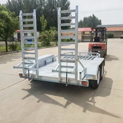 Utility Semi-Trailer Cargo Car Hauler with Ramp Design 3500 kg Payload Capacity