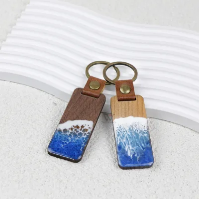 Housewarming Gift Favors Wood Blank Key Chain Wood Keychain Home Key Ring Decoration House Keychain