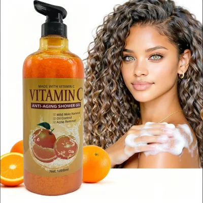 Vitamin C Anti-Aging Shower Gel Pore Shrinking Pigmentation Correctors Moisturizer 2% Zinc PCA Body Wash 1L Wholesale