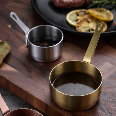 Stainless Steel Mini Sauce Cup with Handle Dipping Sauce Dish Condiment Bowl for Kitchen Restaurant Home Use