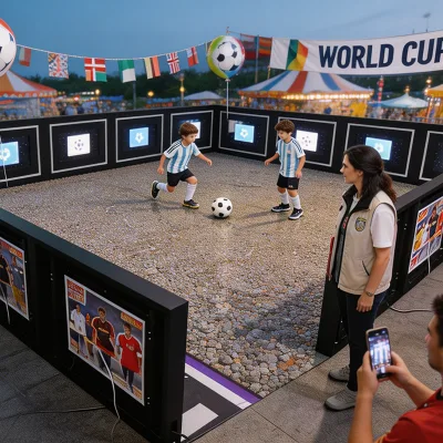 2026 Newest Circular Football Interactive Passing Trainer Steel Surface RGB LED Lights PC Controlled Training Arena Football