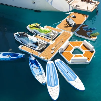 Inflatable Drop Stitch Pool Floating Platform DWF Inflatable Water Platform Floating Island Lounger Sofa With Backrest