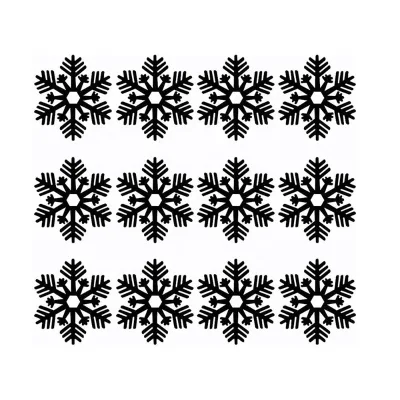 12 PCS Winter Holiday Christmas Dinner Decoration Cup Mat Black Snowflake Felt Coasters