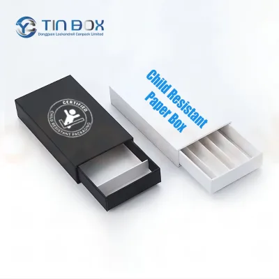 Customized Child Resistant 5 Rolls Cigarette Packaging Box Child Proof Paper Box With Matches