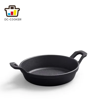Cheap Price Cast Iron Roasting/Lasagna Pan Dish Pan Round Shape With Custom logo Available