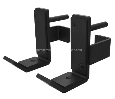 Factory Price Gym Fitness Accessories Power Rack J Hook Strength Squat Standing Rack Stainless Steel Cast Iron Rig J-Hooks Black