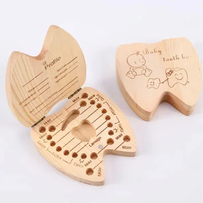 Polished Durable Solid Wood Baby Teeth Keepsake Box for Home Decor & Art Collectible
