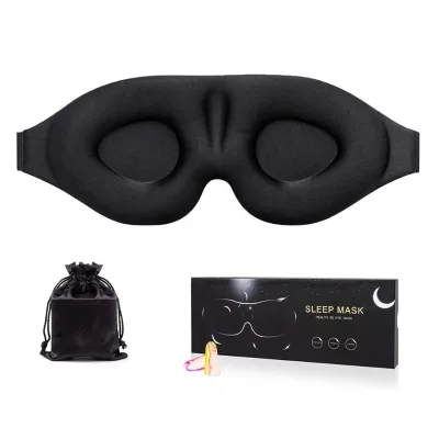 Hot Selling 3D Memory Foam Contoured Cup Sleeping Eye Mask Blindfold with Ear Plugs
