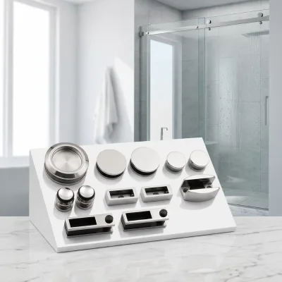 Modern Bathroom Accessories Stainless Steel Shower Fitting Kit Shower Glass Sliding Door Roller System Hardware Set