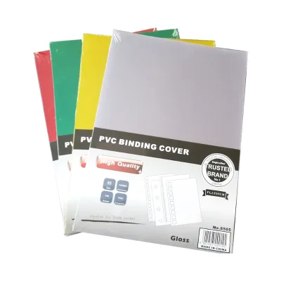 Bright Office High Quality A3 A4 clear PVC Binding Cover Colorful PVC Book Cover Embossed Paper Professional Manufacturer