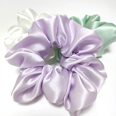Purple Color 22MM Pure Silk Satin Hair Large Scrunchies Ropes Hair Bands 5cm Wide Silk Scrunchie