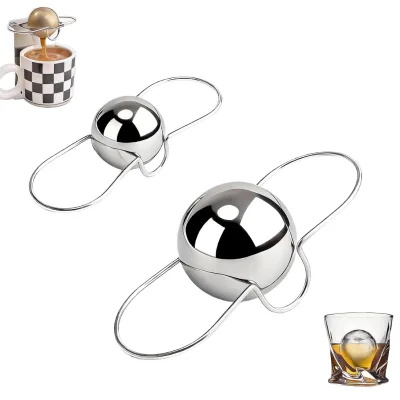 Haoke Food Safe Stainless Steel Espresso Cooling Ball with Ice Retention Reusable Coffee Ice Sphere for Cold Brew
