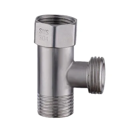 304 Stainless Steel Double Outlet Angle Valve Bathroom Accessories 1/2'' Universal Triangle Valve