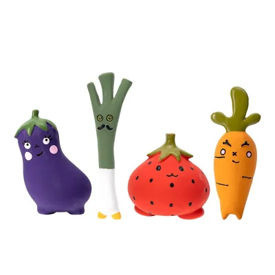 Latex Fruit and Vegetable Series Pet Toys Squeaky, Chewable, Fetch and Interactive Dog Toys for Boredom Relief