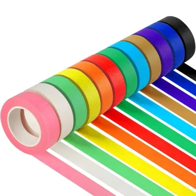 Hot Sale 12 Art Supplies Colored DIY Craft Masking Tape, for DIY Painting Art and Crafts