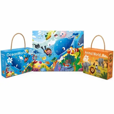 Custom 36-Piece Cardboard Cartoon Jigsaw Puzzle Eco-Friendly Non-Toxic Educational Toy for Kids Preschool School Birthday Gift