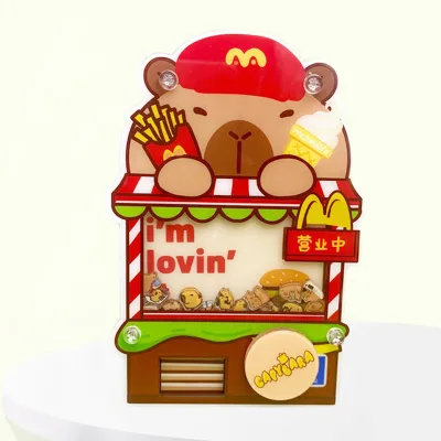 Custom Logo Cute Clear Acrylic Shaker UV Printing Light Anime Style Metal Key Holder Cartoon Liquid Keychain Made Plastic Alloy