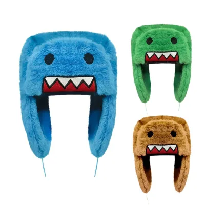 Plush Cartoon Trapper Hat Earflap Plush Cartoon Trapper Hat Earflap Winter Warm Beanie Scarf Set Plush