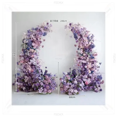 New Design High Quality Horn Arch,purple Wedding Flower Arch Suitable for Wedding Decoration