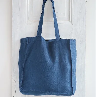 Large Capacity Linen Shopping Tote Bags